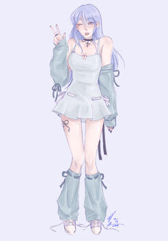 Minimal Shading + Sketchy Lineart