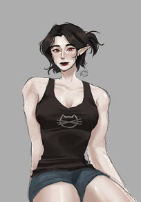 Minimal Shading + Sketchy Lineart